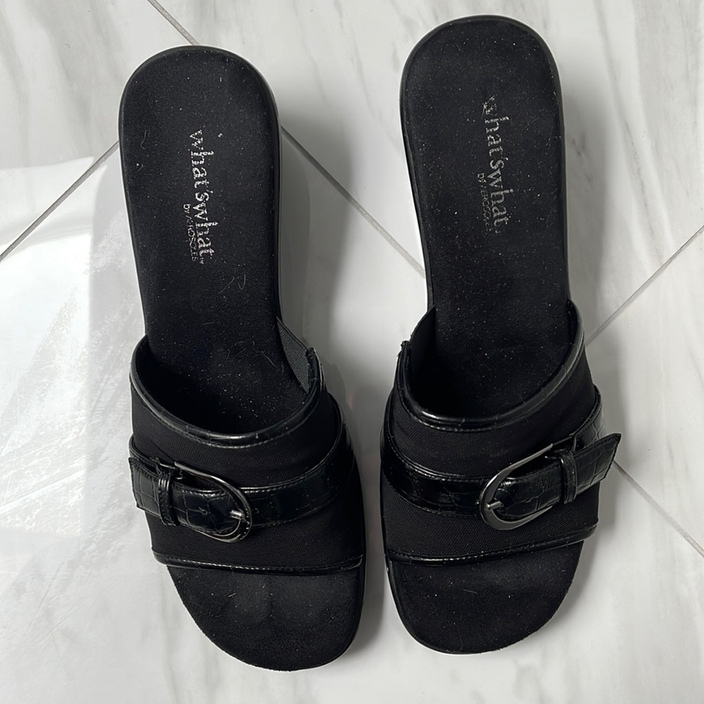 Aerosols “What’s what”  black wedged shoes